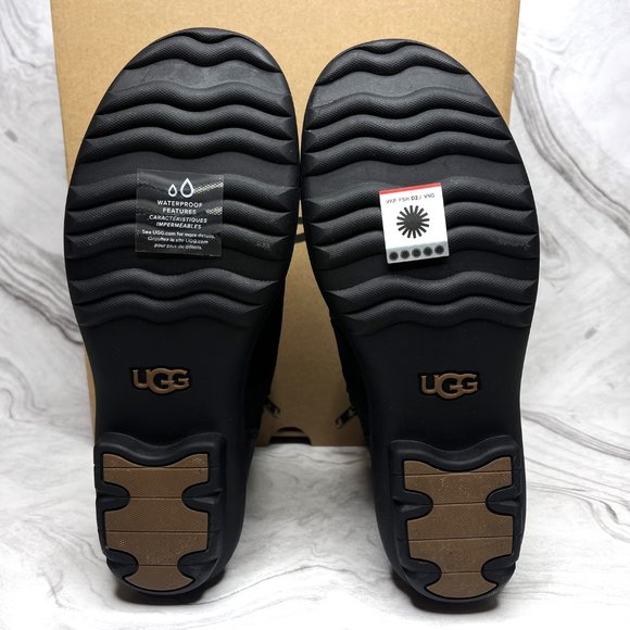 UGG Women's Hapsburg Black Waterproof Duck Boot Size 6.5 New - Picture 5 of 10